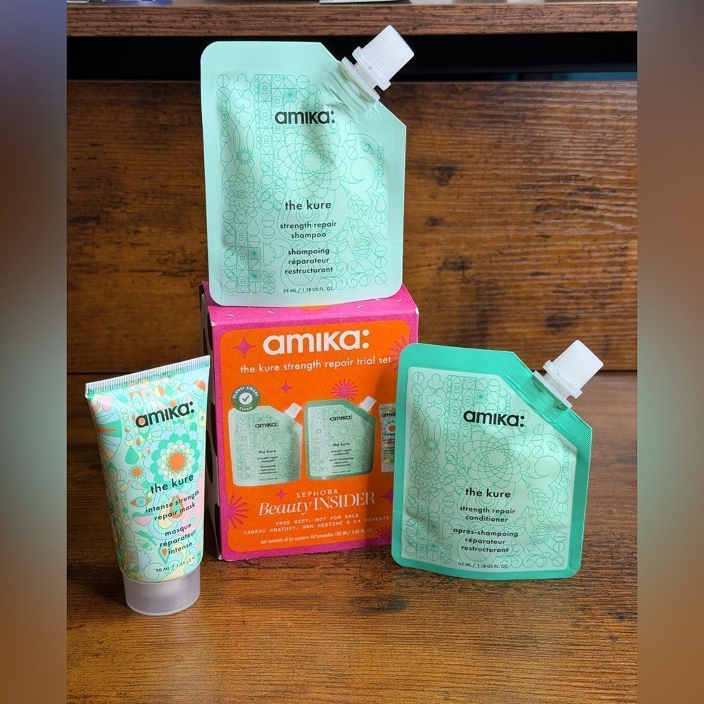 Amika The Kure Trial Set + Bliss Flex Vented Brush Bundle NWT - Picture 3 of 15